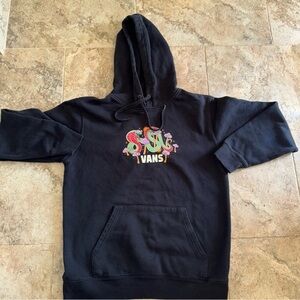 Vans Black Hoodie snakes mushroom size small unisex sweatshirt psychedelic cobra